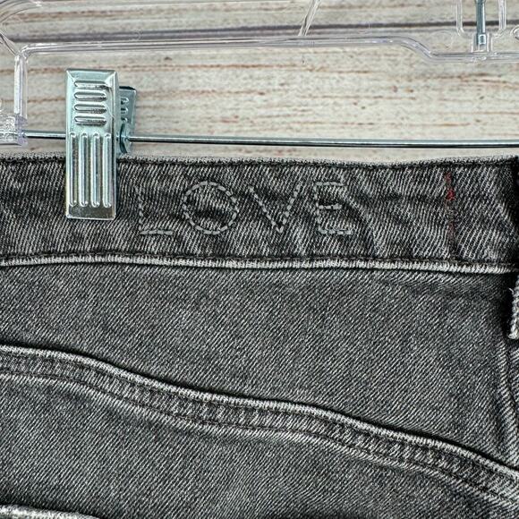 Sundry Straight Leg Animal Print Stripe Jeans Women's 31 Gray Button Fly - Picture 6 of 13